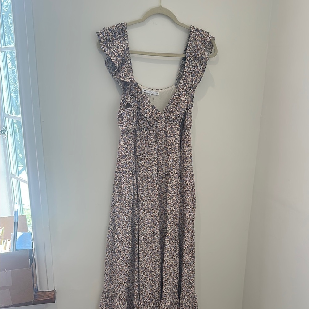 English Factory Floral Ruffle Maxi Dress